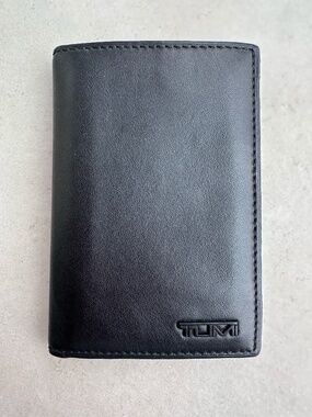 TUMI Leather Card / ID Wallet with RFID Lock